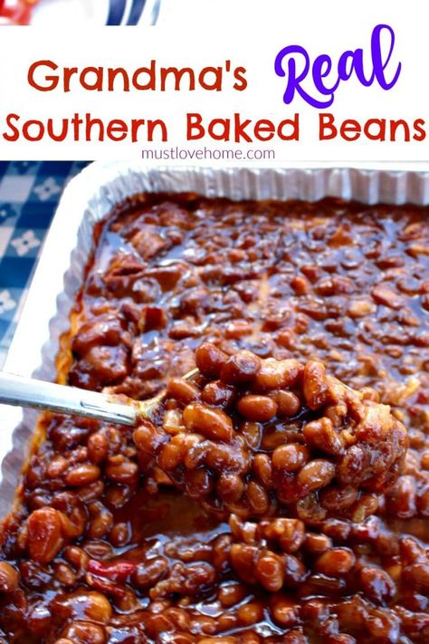 Southern Sides, Bake Beans, Southern Baked Beans, Delicious Casseroles, Baked Beans Recipe, Cowboy Beans, Sauteed Cabbage, Baked Bean Recipes, Southern Recipes Soul Food