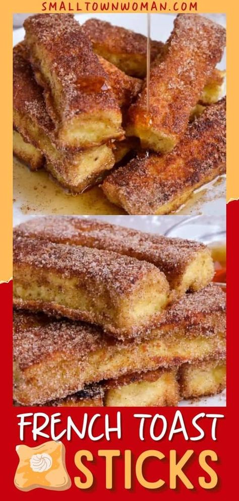 Cinnamon Sugar French Toast Recipe, Homemade French Toast Sticks, French Toast Sticks Recipe, French Toast Recipe Cinnamon, Homemade French Toast, Cinnamon Roll French Toast, French Toast Rolls, Healthy Sandwich Recipes, Tummy Yummy