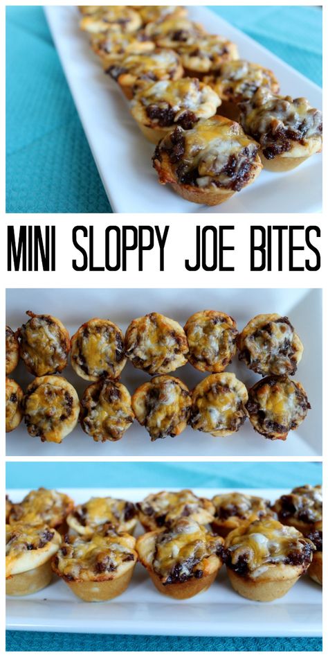 Appetizer recipe for mini sloppy joe bites. Make in a mini muffin tin for any party! Bite Sized Appetizers, Mini Muffin Tin Recipes, Bite Size Appetizers Easy, Muffin Pan Recipes, Make This, Mini Appetizers, Bite Size Appetizers, Muffin Tin Recipes, Delicious Appetizer Recipes