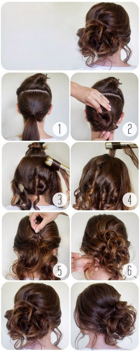 Curly Bun Tutorial for Straight Hair Step By Step ~ Entertainment News, Photos & Videos - Calgary, Edmonton, Toronto, Canada Updo Bun, Updo Bridesmaid, Half Top, Tutorial Hair, Hairstyles Bridesmaid, Hair Prom, Hairstyles Updo, Top Hairstyles, Hair Bridesmaid