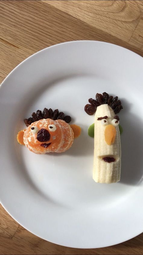 Fruit Animals For Kids, Food With Faces, Creative Food Ideas, Pastel Cupcakes, Food Art For Kids, Creative Snacks, Makanan Diet, Easy Food Art, Funny Food