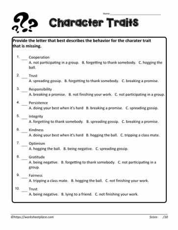 Character Trait Quiz Character Traits Graphic Organizer, Esl Kindergarten, Character Traits List, Teaching Character Traits, Character Trait Worksheets, Education Worksheets, Character Worksheets, Main Idea Worksheet, Kindergarten Phonics