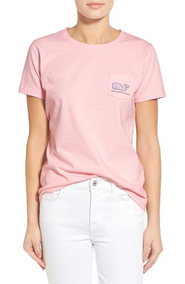 Vineyard Vines T Shirt, Tee Graphic Design, Flamingo Logo, Pocket Tees, Pink Fish, Logo T Shirts, Fits Clothes, Pink Tee, Tees For Women