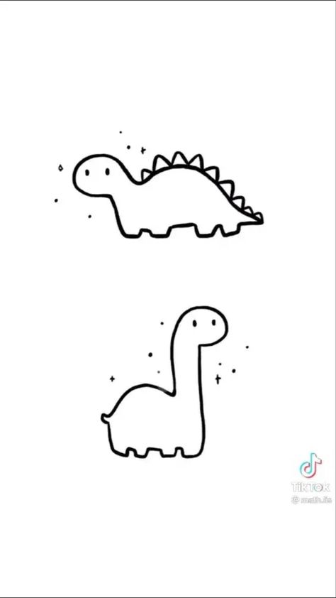 Easy Drawing Ideas For Beginners, Dino Drawing, Drawing Ideas For Beginners, Easy Drawing Ideas, Dibujo Simple, Dinosaur Tattoos, Dinosaur Drawing, Cute Easy Doodles, Cute Little Tattoos