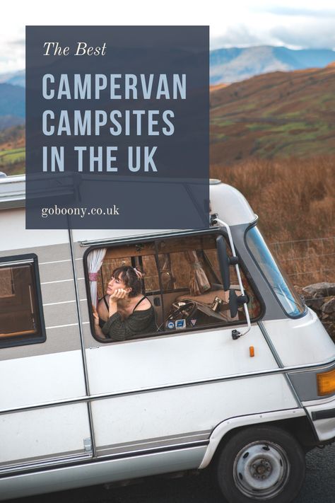 Image showing a campervan in the Lake District with countryside in the distance Uk Campsites, Best Campervan, Camping Uk, Camper Van Life, Uk Trip, Wild Camp, Sprinter Van Conversion, Best Campgrounds, Camper Vans