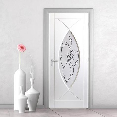 White Internal Doors Entrance Door Design Indian, Door Design Indian, Glass Door Knobs Crafts, White Panel Doors, Glass Entrance, Pvc Doors, Window Glass Design, White Internal Doors, Traditional Front Doors