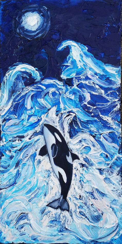 Orca Art, Whale Drawing, The Deep Ocean, Whale Painting, Bawah Air, Underwater Painting, Cocoppa Wallpaper, Whale Art, Orca Whales