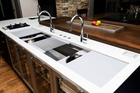 Galley Kitchens Ideas, Galley Kitchen Sink, Galley Kitchen Renovation, Kitchen Sink Remodel, Galley Sink, Kitchen Galley, Best Kitchen Sinks, White Kitchen Sink, Kitchen Sink Design