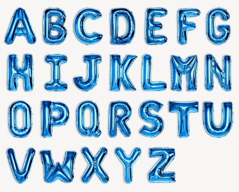 Blue foil balloon letters set, alphabet design | free image by rawpixel.com / Chim Balloon Lettering, Balloon Font, Competition Poster, Singing Competition, Balloon Letters, Balloon Words, Blue Foil, Bubble Letters, Letter W