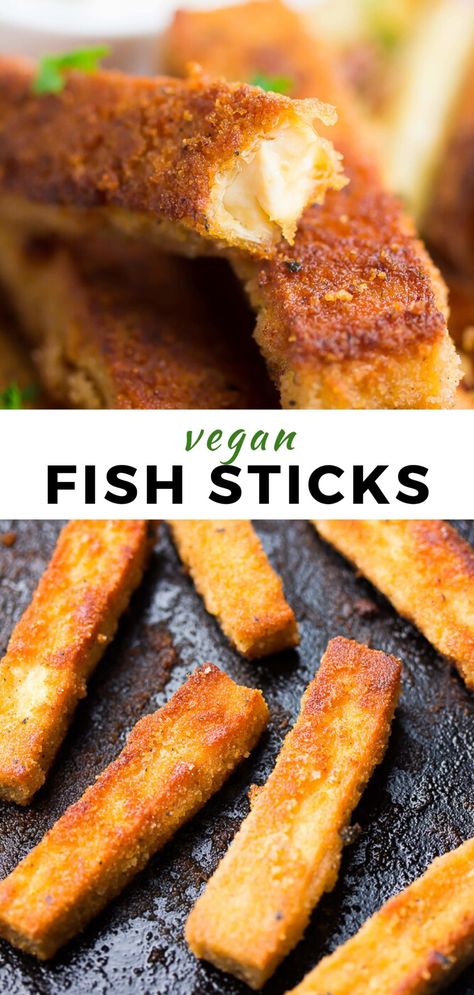 Tofu Recipes, Vegan Fish, Fish Sticks, Vegan Appetizers, Vegan Dinner Recipes, Vegan Foods, Whole Foods, Vegan Dishes, Vegan Dinners