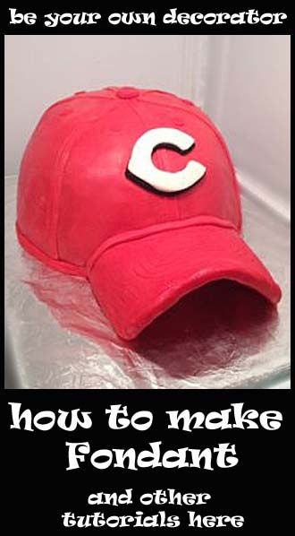 Baseball! Cake and Cupcakes | Little Delights Cakes Cap Cake, Baseball Cake, Hat Cake, Cake And Cupcakes, Fondant Tutorial, Cake Icing, Cake Decorating Tutorials, Cake Tutorial, Fancy Cakes