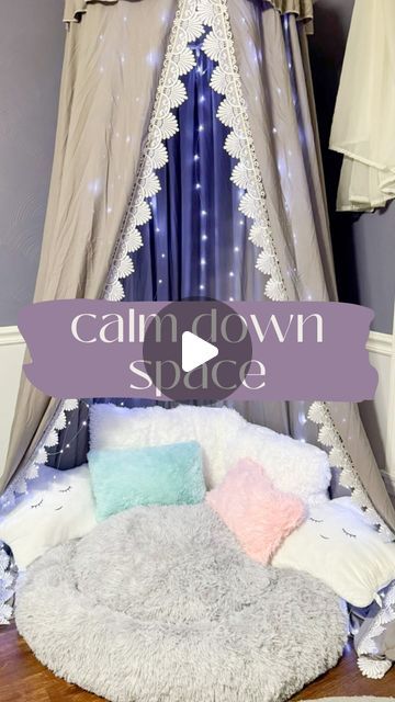 Jess | Pediatric Occupational Therapist | How to create a calming space for your child…  First, like and save for later! Send to a friend who needs this!  💜Hi! I’m a pediat... | Instagram Safe Space Room Ideas, Closet Calm Down Space, Sensory Bedroom For Boys, Calming Corner, Calming Room Ideas, Sensory Bedroom, Calming Room, Calm Room, Preschool Mom