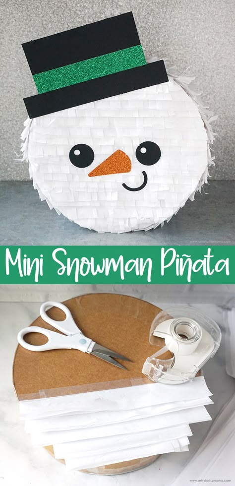 Creative Ways To Wrap Gifts, Mini Pinatas Favors, Christmas Piñatas, Ways To Wrap Gifts, How To Make Pinata, Diy Xmas Ornaments, Mini Snowman, Creative Holiday Gifts, Piñata Ideas