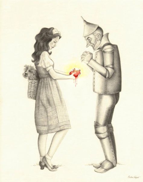 Dorthy & a Heart Man Heart, Wizard Of Oz Quotes, Arte Nerd, Flying Monkeys, The Wonderful Wizard Of Oz, Land Of Oz, Arte Robot, Tin Man, Brick Road