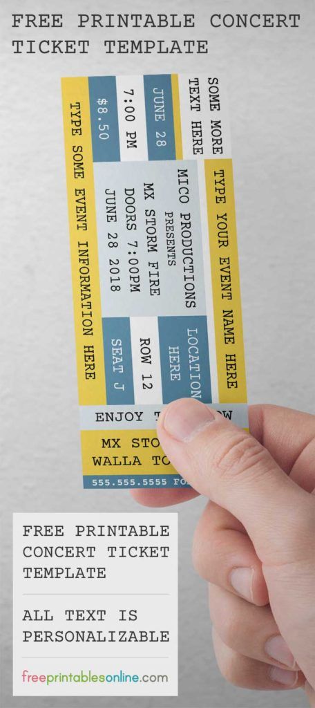 These free printable concert tickets are perfect for any local events you are organizing that are ticketed. All of the text can be personalized.  #freeprintable #printable #printableticket #concertticket #tickettemplate #printableconcertticket Concert Ticket Template Free, Ticket Template Free Printables, Concert Ticket Gift, Ticket Design Template, Ticket Template Free, Diy Crafts For Boyfriend, Diy Christmas Gifts For Boyfriend, Event Ticket Template, Concert Ticket Template