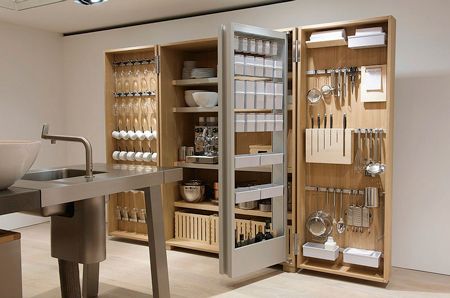 B2 by Bulthaup | Dezeen Pantry Closet Organization, Organiser Cucina, Bulthaup Kitchen, Kitchen Workshop, Kitchen Cabinet Organization Ideas, Minimalist Cabinet, Kitchen Appliance Storage, Interior Design Kitchen Small, Kitchen Cabinet Organization