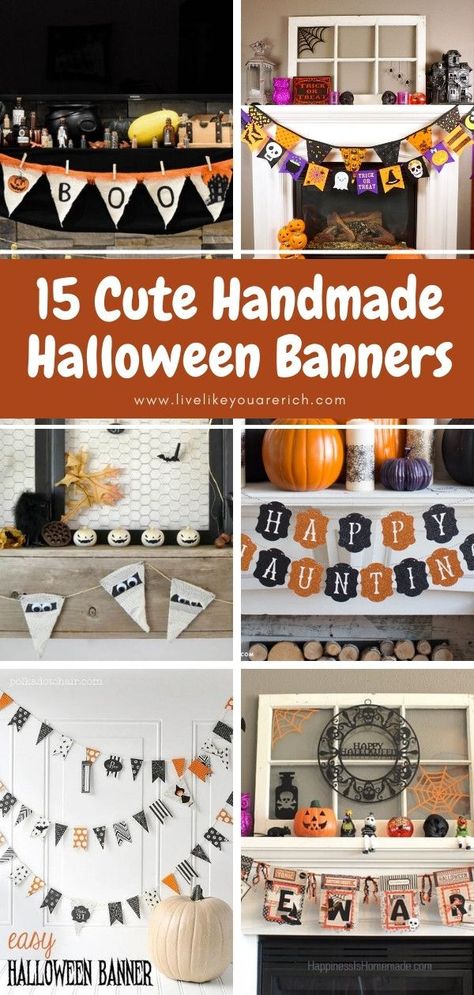 Diy Bunting Banner, Diy Halloween Garland, Halloween Candy Crafts, Cricut Banner, Halloween Banners, Fall Paper Crafts, Halloween Themed Birthday Party, Fall Classroom Decorations, Dollhouse Halloween