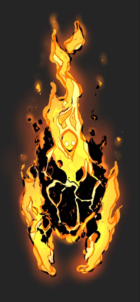 Fantasy Elemental Art, Dnd Fire Elemental, Wildfire Spirit Dnd, Fire People Art, Fire User Character Design, Fire Creature Concept Art, Fire Elemental Art, Elementals Dnd, Elemental Concept Art