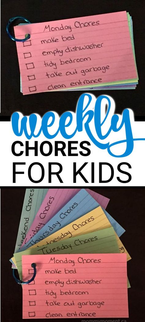 These Weekly Chores for Kids are a great way to lay out what is expected of your child while focusing on different chores throughout the week. Weekly Chores For Kids, Kid Chores, Family Chores, Kids Routine, Chore Cards, Kids Help, Weekly Chores, Parenting Knowledge, Kids Schedule