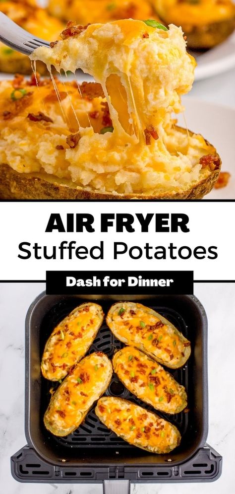 Russet Potato Air Fryer, Easy Side Dishes Air Fryer, Recipes With Russet Potatoes Dinners, Double Stuffed Baked Potatoes Air Fryer, Potato Casserole In Air Fryer, Double Baked Potatoes Air Fryer, Best Food For Air Fryer, Loaded Baked Potatoes In Air Fryer, Air Fryer Twice Baked Potato Recipes