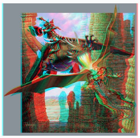 3D coversion Anaglyph Dragon. Anaglyph Photography, Anaglyph Art, Anaglyph 3d, 3d Anaglyph, Fantasy Dragons, 3d Photos, 3d Photography, India Painting, 3d Dragon