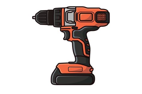 Drill Illustration, Diy Jibbitz, Apple Illustration, Logo Shapes, Vector Elements, Electric Drill, 로고 디자인, Free Png, Screwdriver