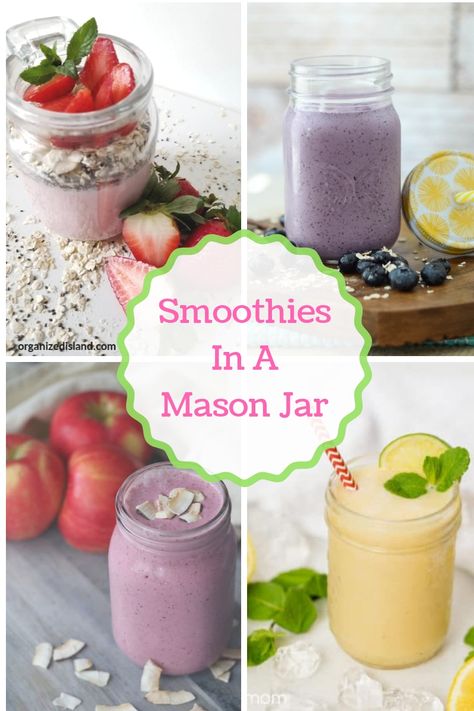 Epson Salt Ornament Mason Jar Smoothie, Strawberry Oatmeal Smoothie, Refreshing Smoothies, Delicious Smoothie Recipes, Healthy Fruit Smoothies, Drinks Recipe, Epson Salt, Strawberry Oatmeal, Perfect Summer Drink