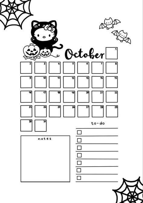 Event Organizer Planners, October Calendar Printable, Hello Kitty School, Notes Templates, Daily Schedules, Bill Planner, Study Writing, Wedding Organizer Planner, Habit Tracking