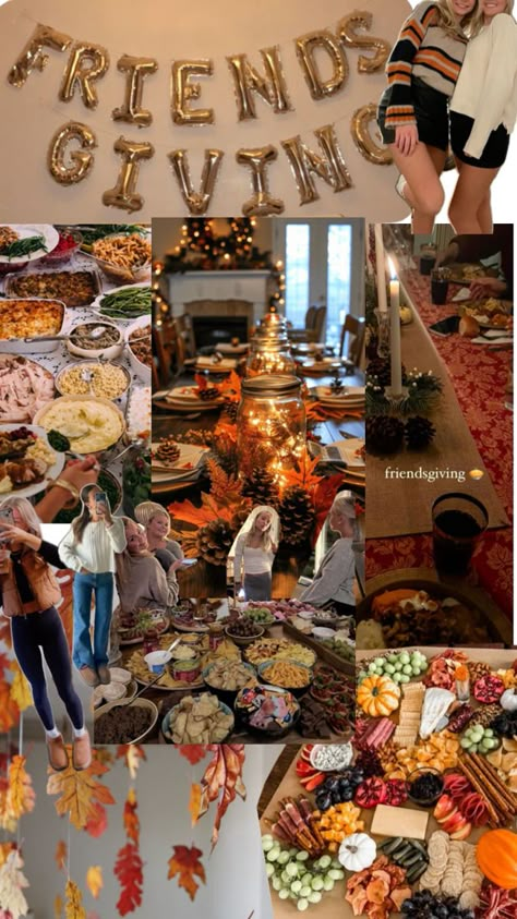 Things To Do At Friendsgiving, Friends Giving Idea, Hosting Friendsgiving Aesthetic, Friendsgiving Set Up, Thanksgiving Hosting Decor, Friends Giving Aesthetic, Friendsgiving Backdrop Ideas, Friendsgiving Games For Adults, Thanksgiving Party