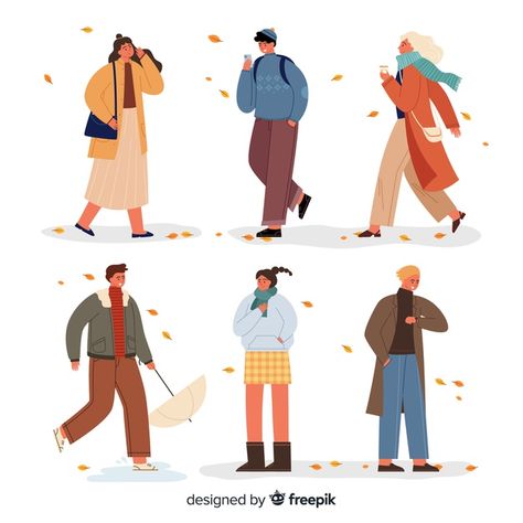 People wearing autumn clothes illustration Free Vector | Premium Vector #Freepik #vector #people #design #autumn #art Vector Illustration People, Clothes Illustration, People Design, Flat Design Illustration, Vector People, Corporate Art, 캐릭터 드로잉, Autumn Clothes, People Illustration