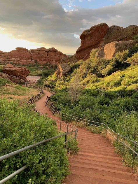 Red Rocks Colorado, Colorado Hiking Trails, Red Rocks Amphitheater, Breakfast Picnic, Watching Sunset, Red Rock Amphitheatre, A Beautiful Morning, Hiking Poles, Adventure Inspiration