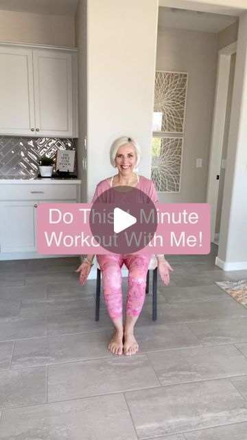 Chair Yoga For Seniors on Instagram: "Do this one minute workout with me. Daily exercises essential for seniors to maintain strength, mobility, and independence, while reducing the risk of chronic diseases and improving overall well-being. Entire outfit is by @lovleilife.  Link is in my bio" Strength Exercises For Seniors, Senior Yoga, 28 Day Chair Exercises For Seniors Free, Chair Core Exercises For Seniors, Senior Pilates Workout, Chair Exercise, Senior Chair Exercises, Exercises For Seniors, Chair Pilates Exercises