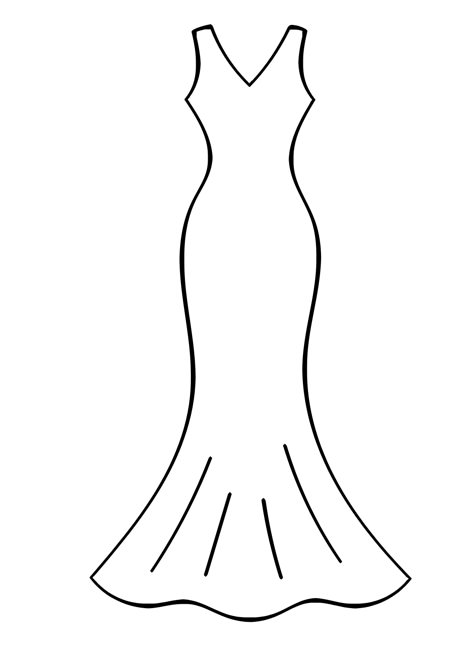 Wedding Dress Jackets, Dress Drawing Easy, Dress Coloring Pages, Qawali Night, Free Wedding Dress, Dress Outline, Wedding Dress Jacket, Wedding Dress Drawings, Dress Templates