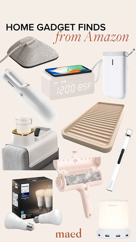 Are you looking for must-have home gadgets on Amazon that get rave reviews? MAED shares these fun home tech gadgets and home decor gadgets that just make sense. Best Amazon Gadgets, Amazon Home Gadgets, Portable Couch, Denise Vasi, Amazon Gadget, Small Bedside Lamps, Recliner Table, Cool Gadgets On Amazon, Kitchen Sink Organizer