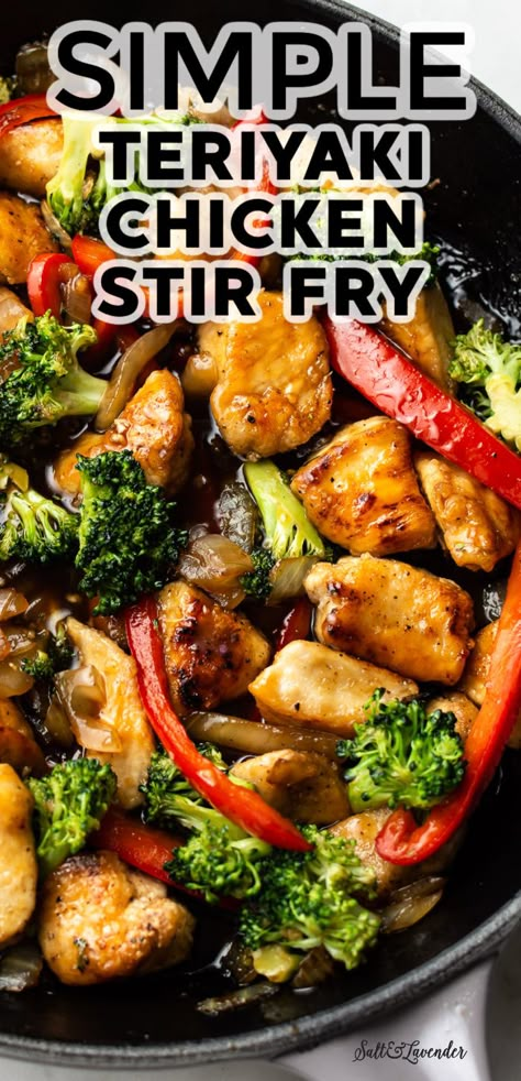 Chicken Teriyaki Stir Fry, Veggie Stir Fry Recipes, Teriyaki Chicken Bowl, Stir Fry Recipes Healthy, Teriyaki Chicken Stir Fry, Teriyaki Stir Fry, Easy Teriyaki Chicken, Resepi Biskut, Teriyaki Recipe