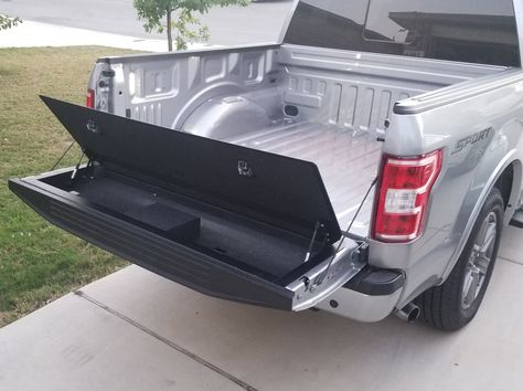 Tailgate Storage, Ford F150 Accessories, F150 Accessories, Tailgate Step, Diy Storage Bed, Truck Bed Storage, Car Life Hacks, Garage Organisation, First Aid Kits