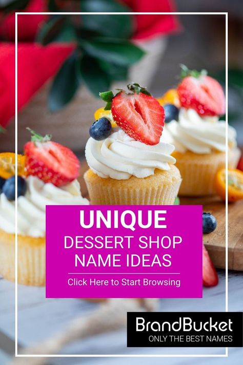 In search of amazing Dessert Shop Names? You’ve come to the right place! Here you'll find 50+ catchy brand names for Dessert Businesses that will have people drooling for more. Check out the name ideas now! dessert shop name ideas, dessert shop names, dessert shop names ideas in french, dessert shop logo, dessert shop ideas, dessert shop business name, dessert business names, dessert business name ideas Patisserie Name Ideas, Dessert Brand Name Ideas, Dessert Business Name Ideas, Pastry Names Ideas, Dessert Names Ideas, Bakeshop Names Ideas, Dessert Shop Names Ideas, Aesthetic Bakery Names, Cake Shop Name Ideas