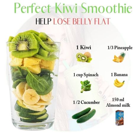 Fat Burner Smoothie, Easy Healthy Smoothie Recipes, Healthy Diet Smoothies, Fruit Smoothie Recipes Healthy, Kiwi Smoothie, Easy Healthy Smoothies, Smoothie Recipes Healthy Breakfast, Smoothie Drink Recipes, Healthy Drinks Smoothies