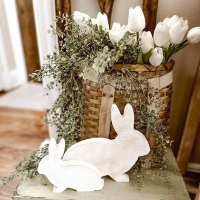 THE BRONZED BUNNY | Shop Sales Events Antique Farmhouse Easter Decor Ideas For The Home, Blue Easter Decor, Easter Buffet, Cottage Spring, Farmhouse Wall Sconces, Easter Surprise, Easter 2024, Buffet Ideas, Window Wall Decor