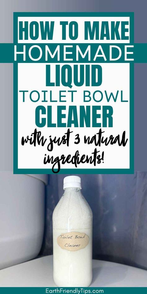 You can transform your cleaning routine with a homemade and eco-friendly touch when you learn how to make this DIY liquid toilet bowl cleaner with readily available ingredients. Achieve a spotless, fresh bathroom without harsh chemicals when you use this homemade liquid toilet bowl cleaner. Dive into the world of sustainable cleaning today by discovering how to make this DIY liquid toilet bowl cleaner that requires just 3 simple and natural ingredients you likely already have around your house! Homemade Toilet Bowl Cleaner, Organising Tips, Homemade Toilet Cleaner, Homemade Cleaning Supplies, Natural Cleaning Recipes, Diy Cleaning Solution, Homemade Cleaning Solutions, Diy Toilet, Cleaner Recipes