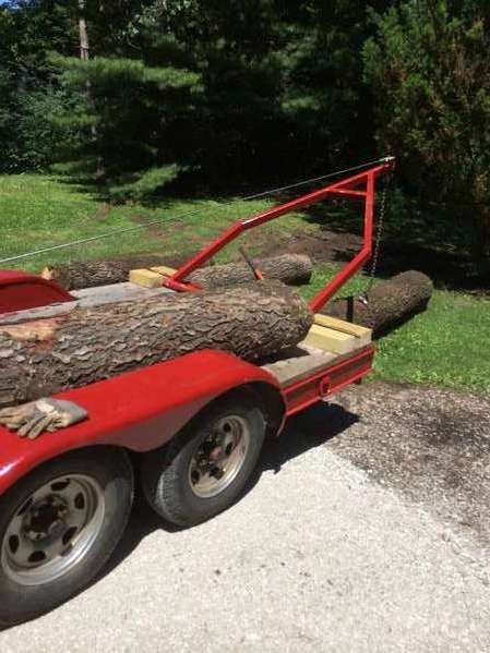 DanG loader works great! in Sawmills and Milling Diy Sawmill, Saw Mill Diy, Utility Trailer Upgrades, Sawmill Lumber, Hitch Attachments, Portable Saw Mill, Log Trailer, Hauling Trailers, Bandsaw Mill