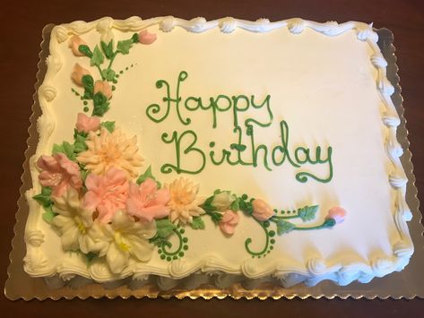 Happy Anniversary Sheet Cake, Sheet Cake With Flowers, Flower Sheet Cake, Elegant Sheet Cake Designs, Sheet Cakes Decorated Birthdays, Music Themed Cakes, Sports Themed Cakes, Religious Cakes, Sheet Cake Designs