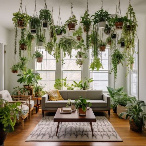 Mexican Home Decor Modern, Hanging Indoor Plants, Earthy Home Decor, Decorative Plants, Plant Window, Living Room Plants, Mexican Home Decor, Mexican Home, Tropical Escape