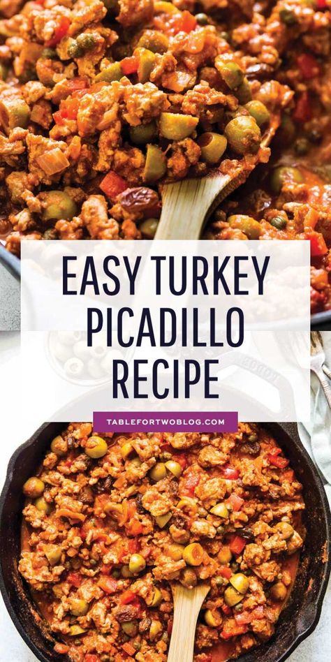 Turkey Picadillo - Easy Weeknight Picadillo Recipe Turkey Picadillo Recipe, Turkey Picadillo, Quick Meals To Make, Picadillo Recipe, Dinner Quick, Latin Recipes, Easy Turkey, Turkey Dishes, Dinner Healthy