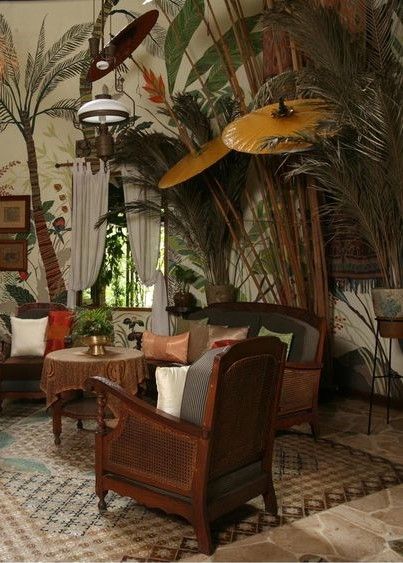 Tropical Colonial Interior, East Indies Decor, Tropical Maximalism, Tropical British Colonial Interiors, Tropical Residence, Tropical British Colonial Style, British Colonial Bedroom, West Indies Decor, Tropical British Colonial