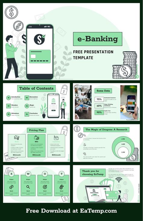 E-Banking PPT Presentation Template - Free PowerPoint Templates, Google Slides, Figma Deck And Resume Ppt Free, Money Template, Free Powerpoint Templates, Google Slides Theme, Ppt Presentation, Business Templates, Online Banking, Google Slides Themes, Template Google