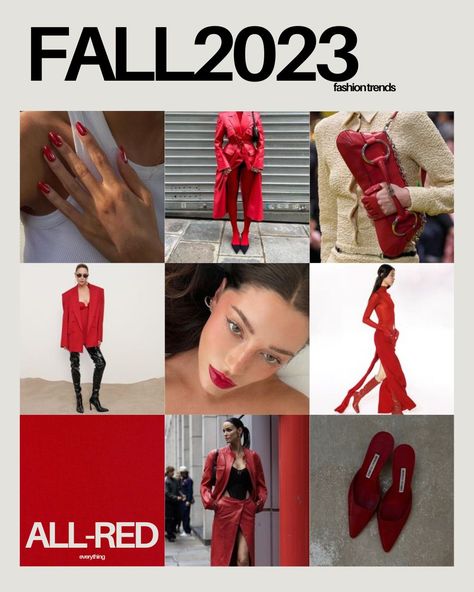 FALL 2023 Fashion Trend: All Red Everything Red Trend 2023, Red Everything, Everything Fall, Fall 2023 Fashion, Styles Clothing, Trends 2025, Trend 2024, Womens Fashion Inspiration, 2023 Fashion