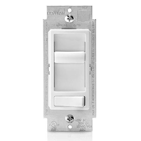 Leviton SureSlide Dimmer Switch for Dimmable LED, Halogen and Incandescent Bulbs, 6674-P0W, White - Wall Dimmer Switches - Amazon.com Dimmer Light Switch, Dimmer Switch, Incandescent Bulbs, Light Switch, White Walls, Led