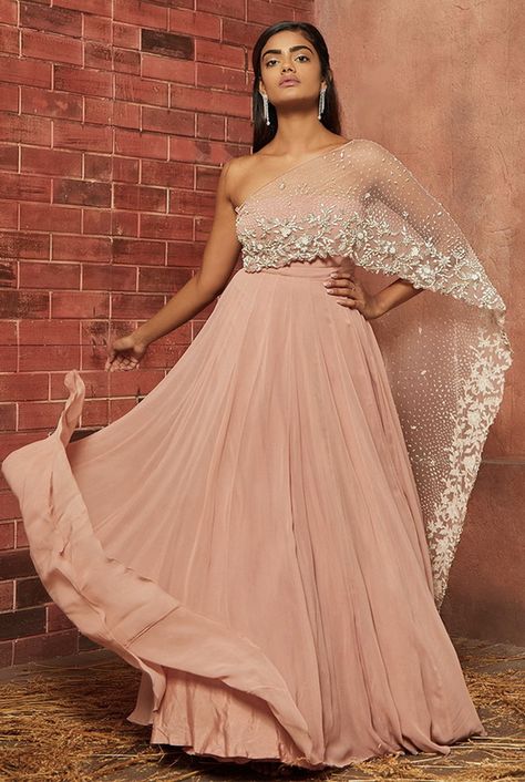 Where Can You Buy A Cocktail Gown From For Your Intimate Wedding Under 50K? Indian Cocktail Dress, Tube Gown, Western Gown, Cocktail Outfit, Indo Western Dress, Ghagra Choli, Cocktail Gowns, Embellished Gown, Indian Gowns