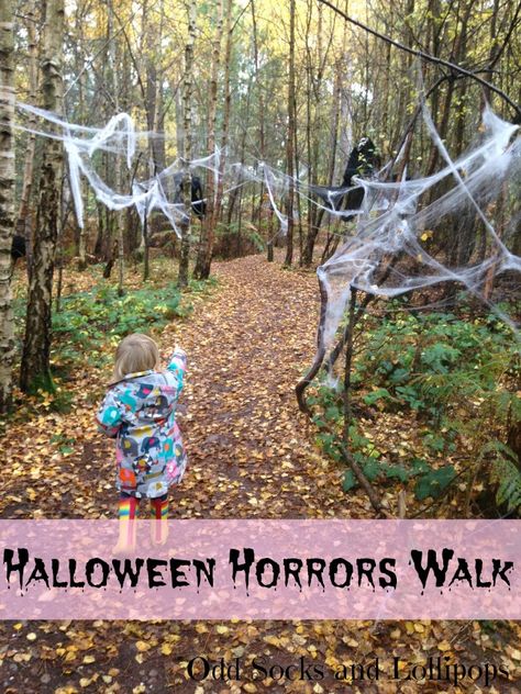 Halloween Horror Walk - Odd Socks and Lollipops Halloween Spooky Walk Ideas, Spooky Walk, Hayride Ideas, Haunted Trail Ideas, Toddler Entertainment, Trail Ideas, Haunted Trail, Cannock Chase, Boo Bash